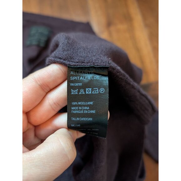 AllSaints Spitalfields 100% Wool Cardigan size L - Picture 4 of 7